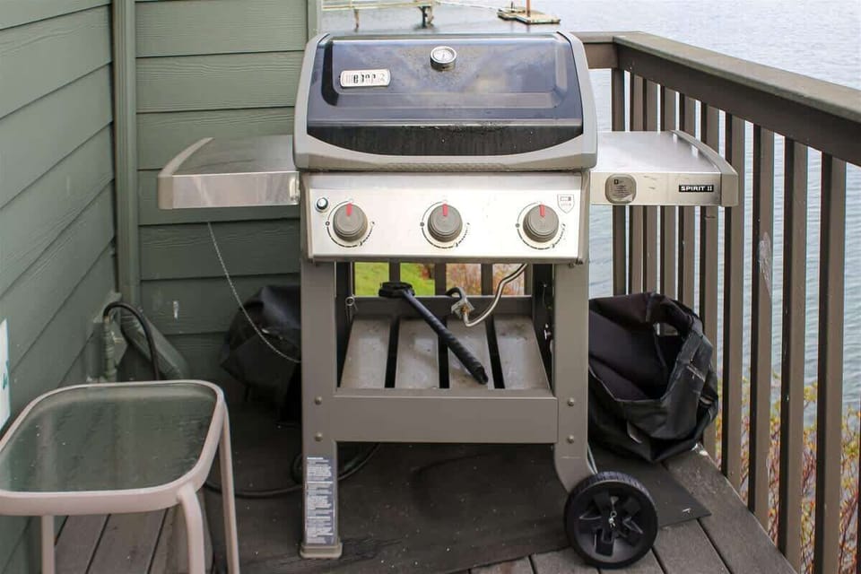 Grill on living room balcony
