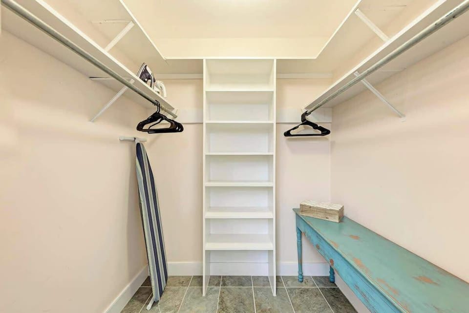 Walk-in closet in the master.