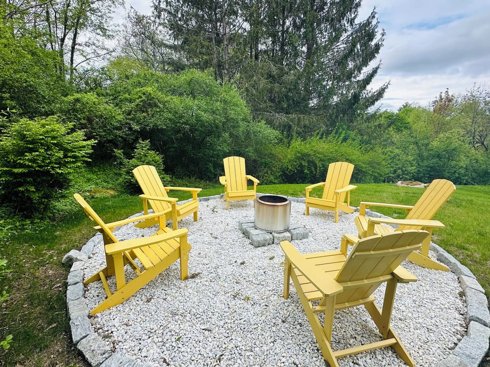 Enjoy our solo smokeless fire pit located in our back yard.