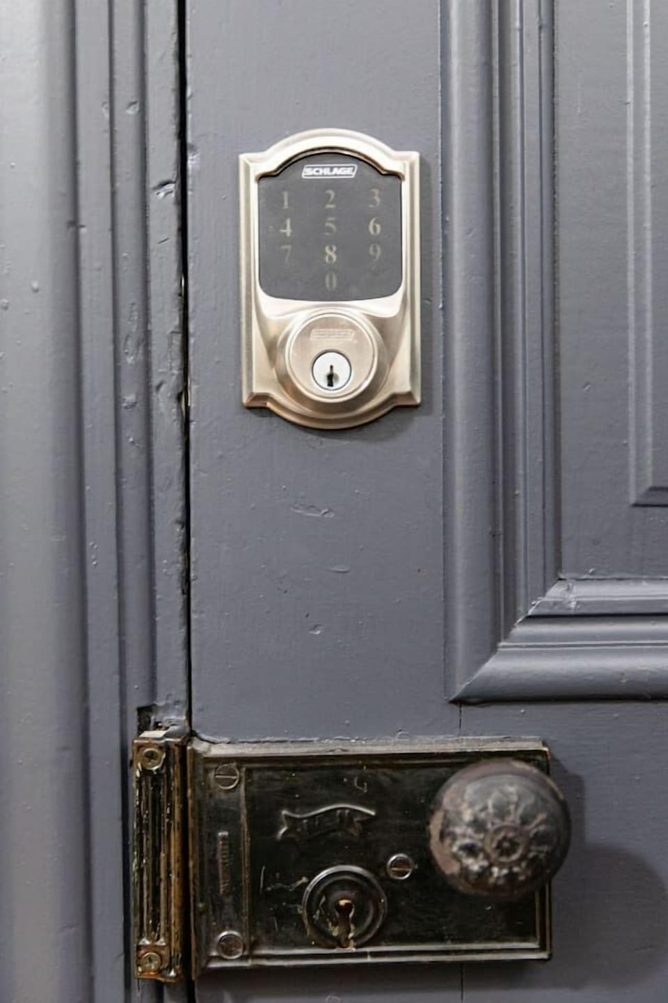 Convenient front door with a secure entry code, providing easy and safe access to the home during your stay.