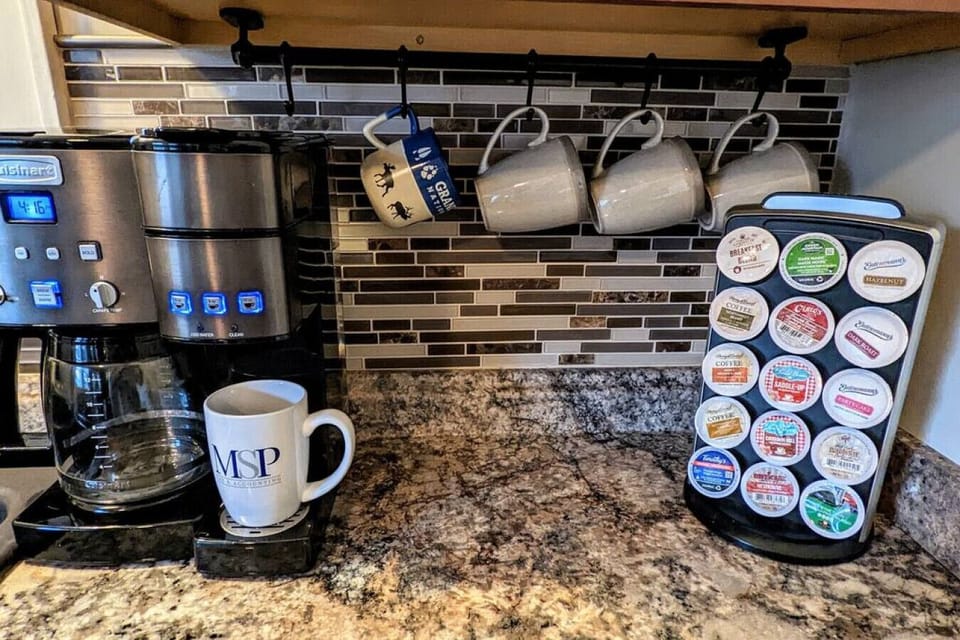 View of the Cuisinart coffee machine available for use