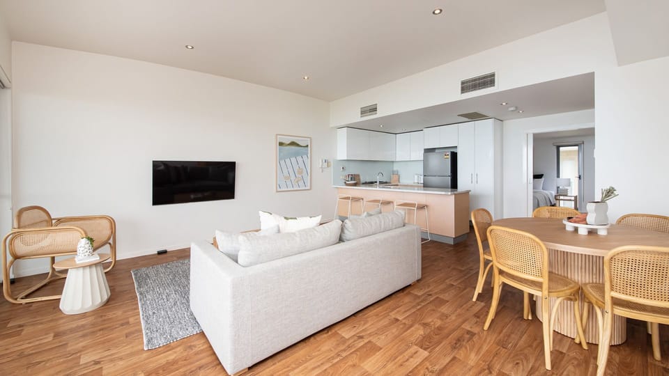 Upstairs open plan living, kitchen and dining