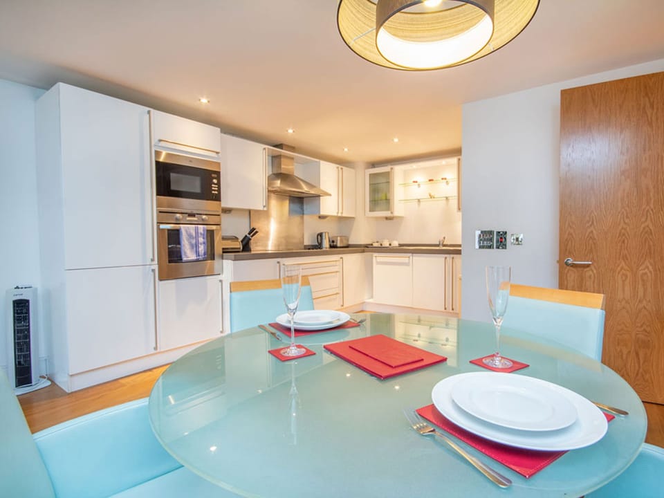 Dining Area | 208 By the Bridge Apartment, Inverness