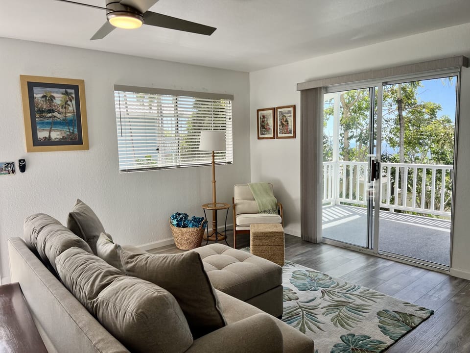 Living area with a parital sunset view