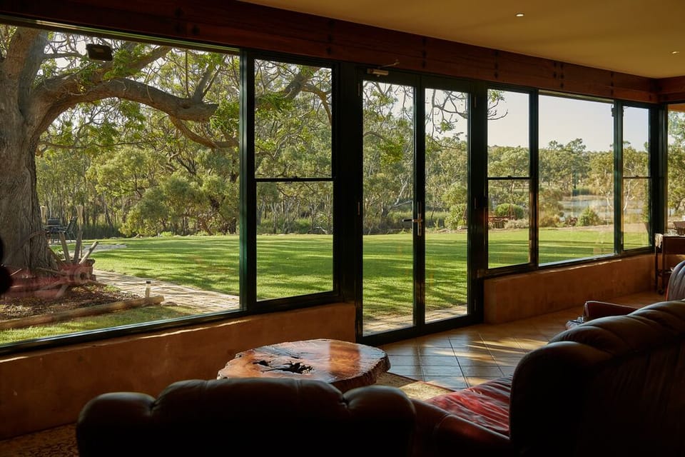 View from inside Lake Bywater Cottage