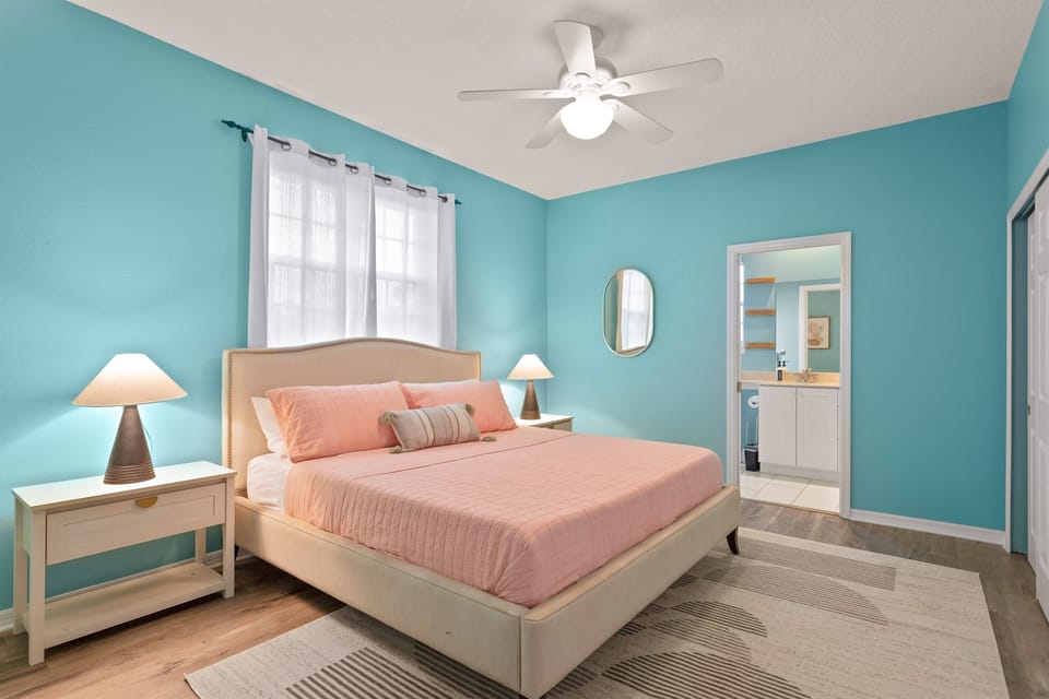 With a king-sized bed, and an ensuite bathroom