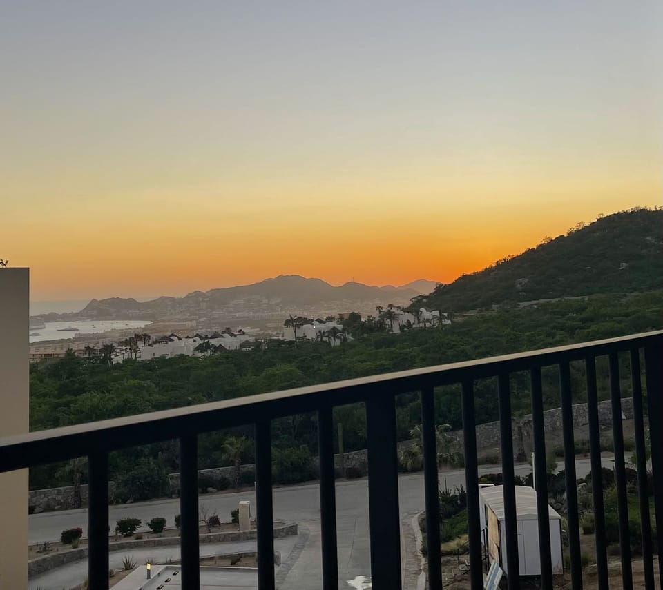 Gorgeous sunset view from balcony