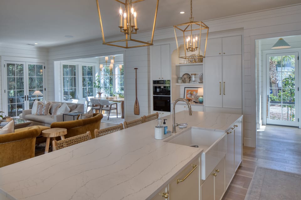 Large kitchen island seats 4