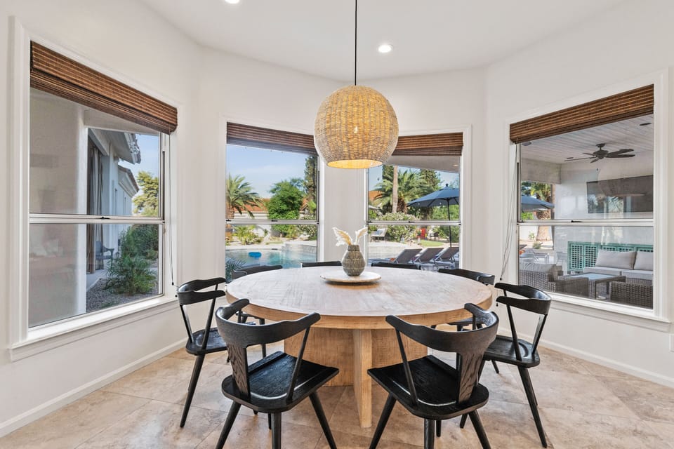 Dine in luxury with poolside views and stunning landscapes 