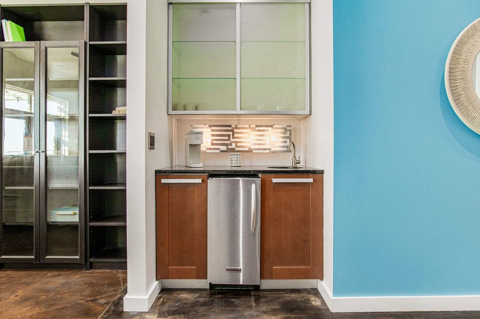Culinary dreams come true in our kitchen, featuring high-end appliances, a spacious electric stove, and both Keurig and drip coffee makers for your morning delight