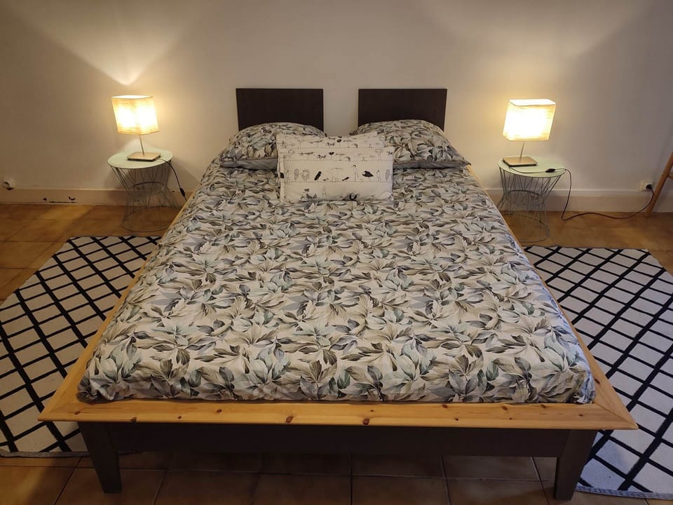 Grand lit double et ses appliques