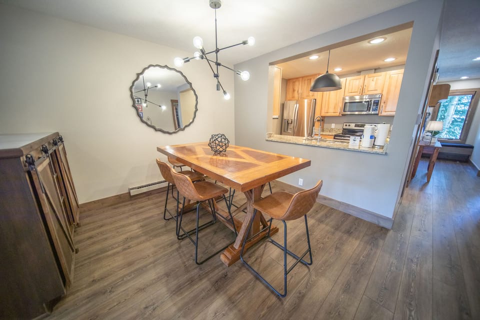 Bright, separate dining area