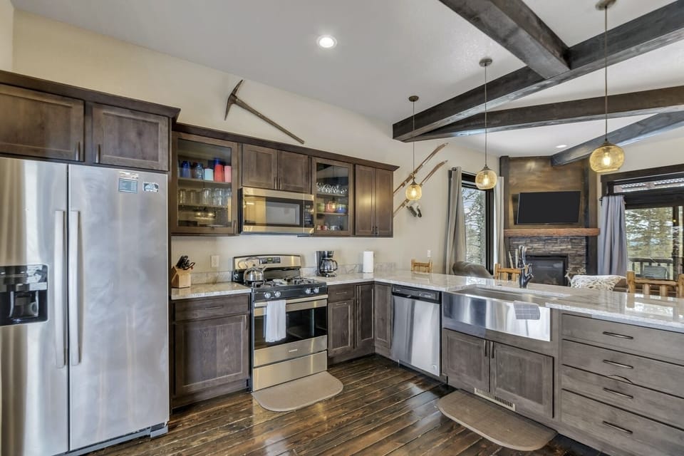 Large, fully equipped kitchen with enough space for all the cooks in your group! 