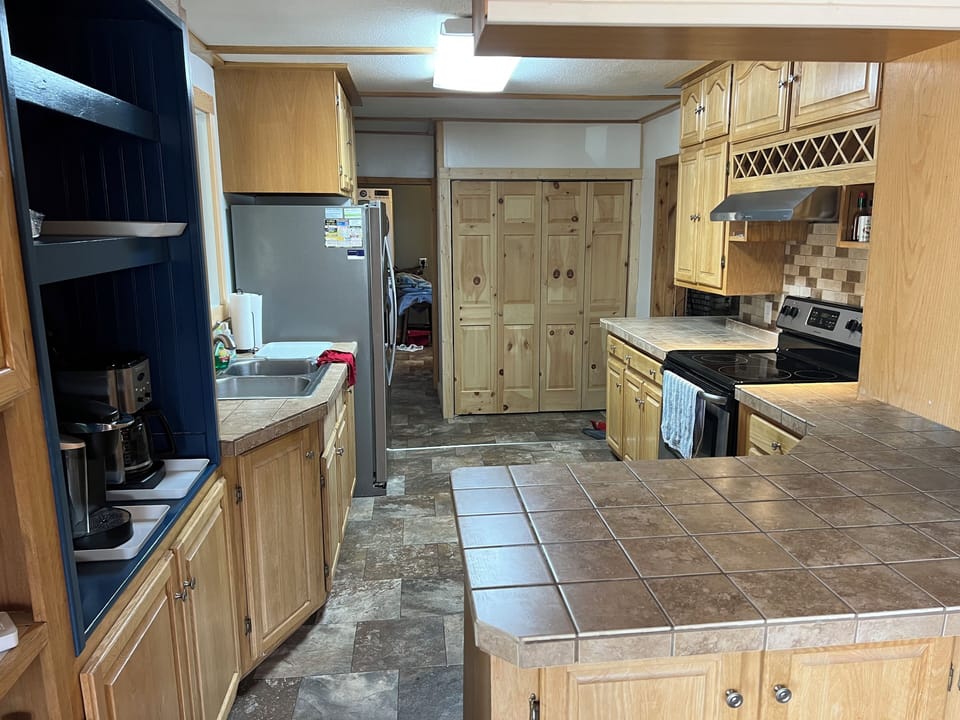 Galley kitchen with plenty of counter space