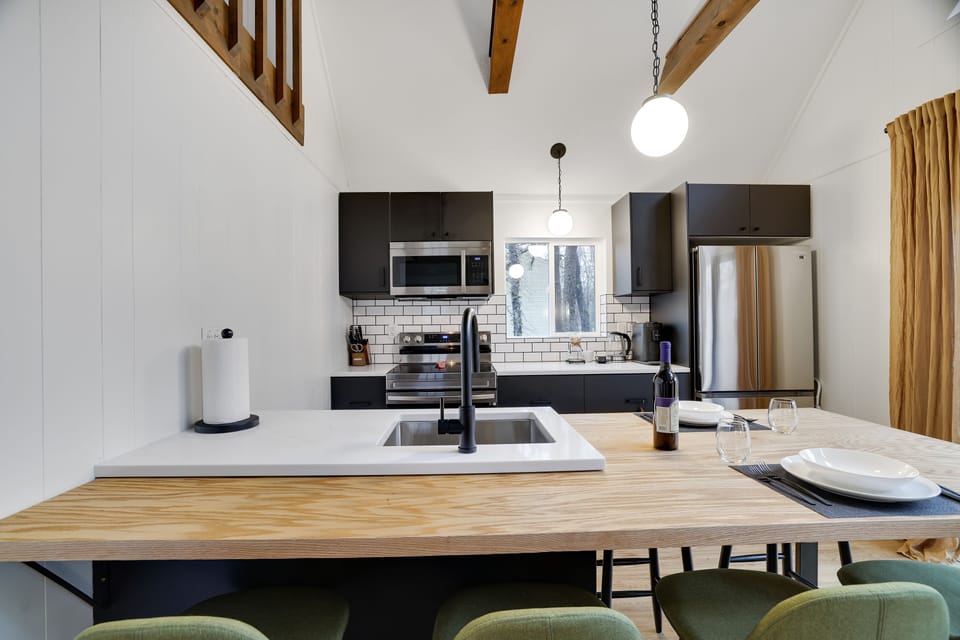 Clean and clutterless is what you will find in this beautiful A-Frame home