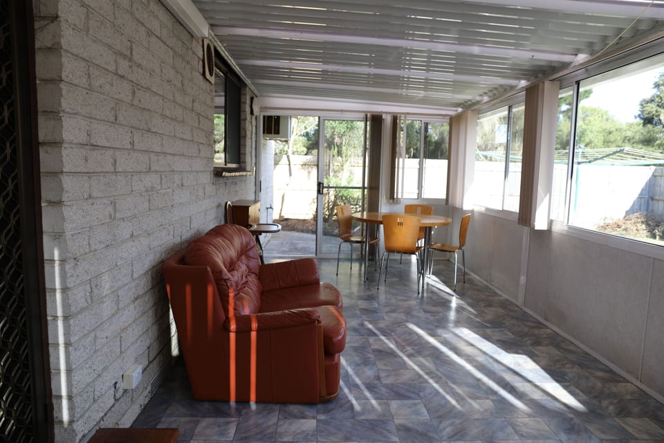 sunroom at rear of property