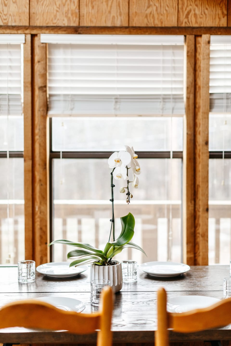 Dining room for a family of 10, with a 360-degree view of the mountains.