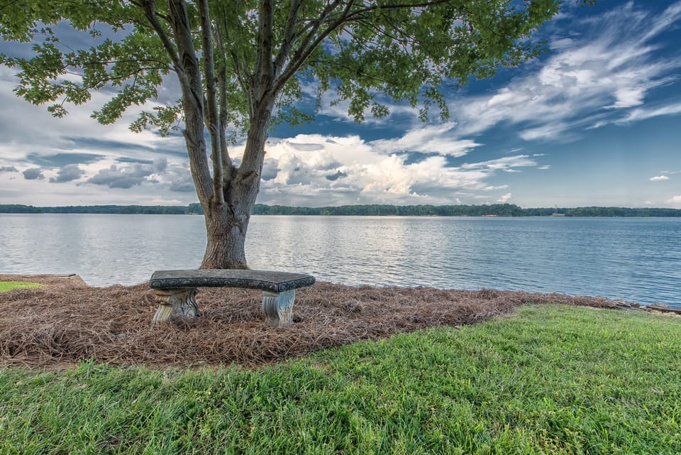 A tranquil lakeside sanctuary where peace harmonizes with the serene waters of the lake.