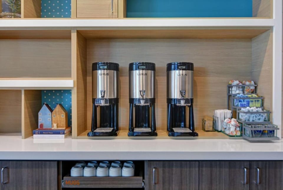 Grab a quick pick-me-up with self-serve coffee and tea.