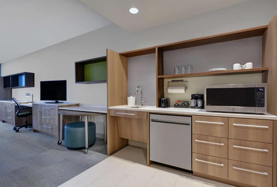 Kitchenette and workspace
