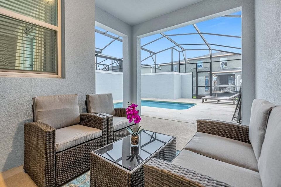 private pool with furniture