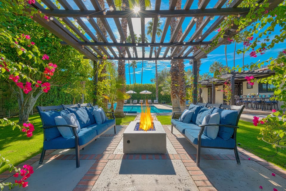 Enjoy the gazebo for shade during the day or warm fire at night!