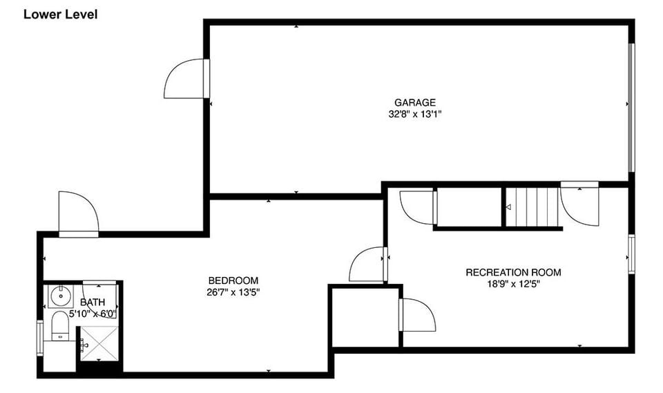 Lower level floor plan