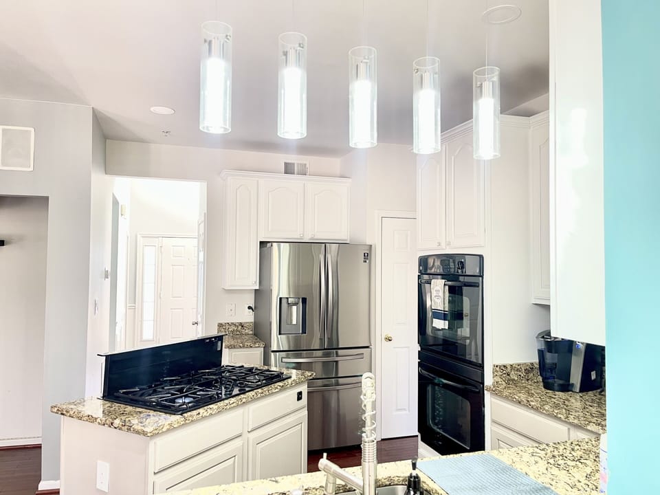 Chefs kitchen with stainless appliances 