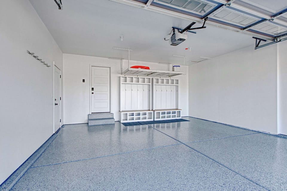 This home has a two car garage.