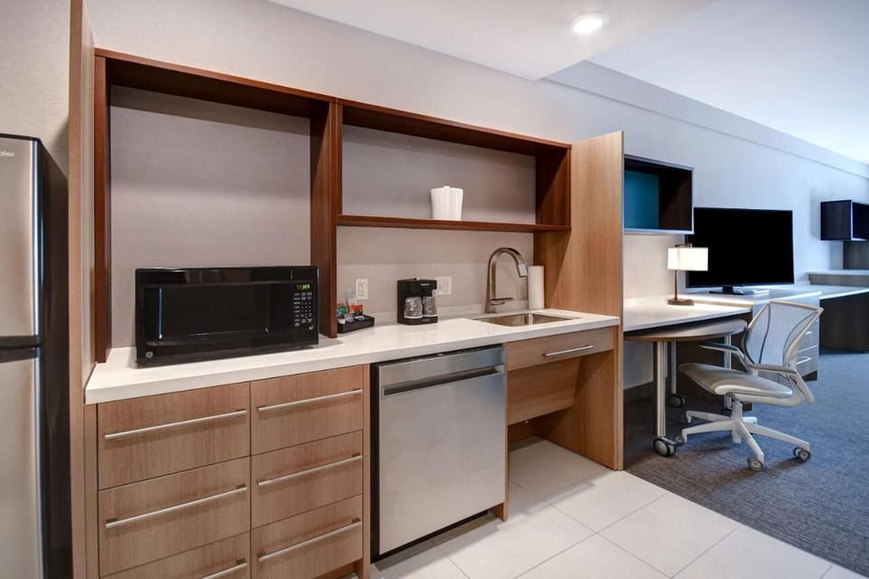 Enjoy convenient in-room essentials for coffee, snacks, and leftovers.