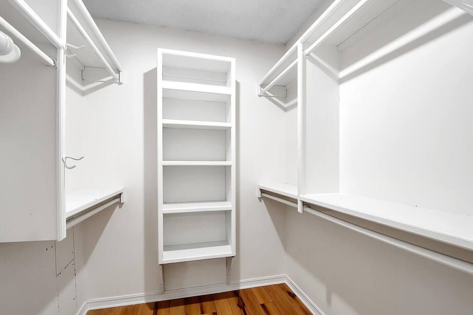 Master bedroom with large walk-in closet