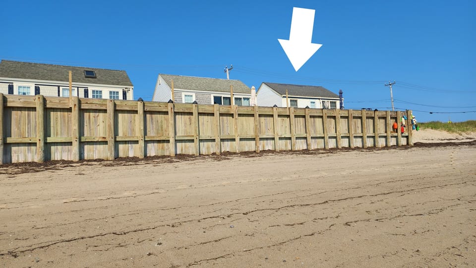 Cottage is right on the beach on Cape Cod Bay