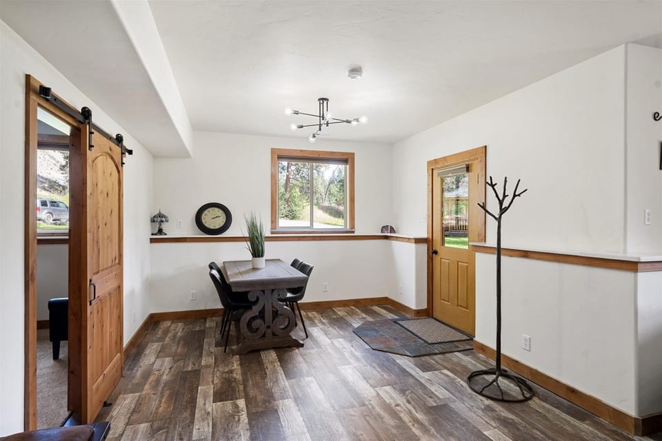 Downstairs dining table.