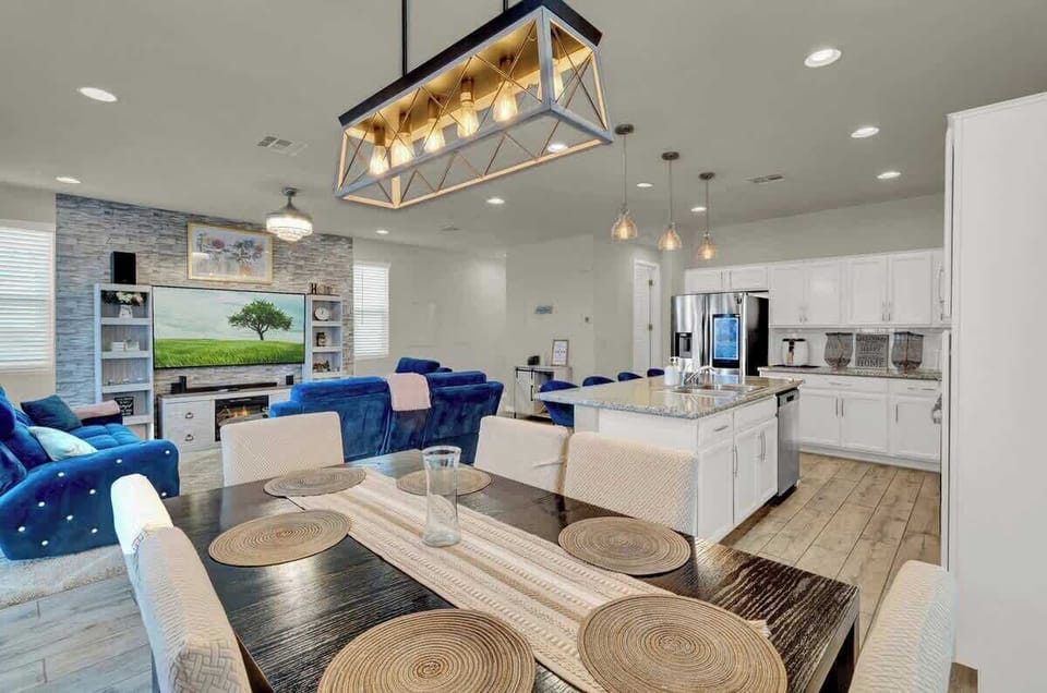 Airy open concept interior.