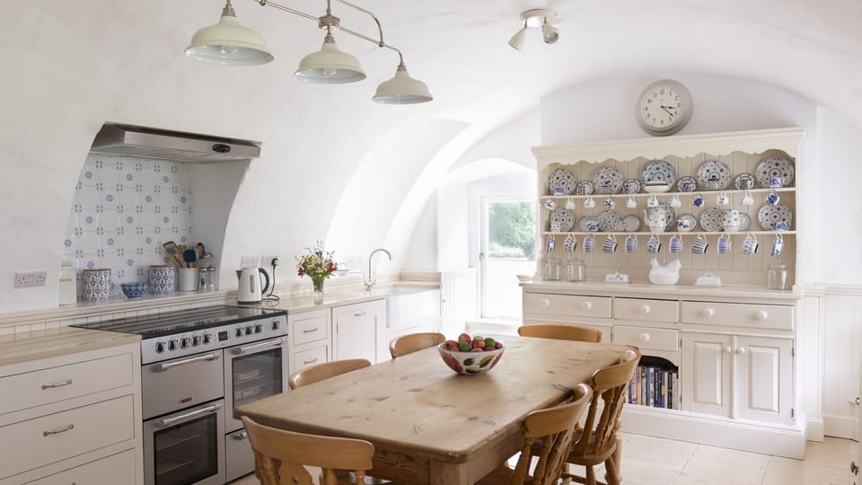 The Tower, Keith Marischal - the rustic kitchen table with room for eight