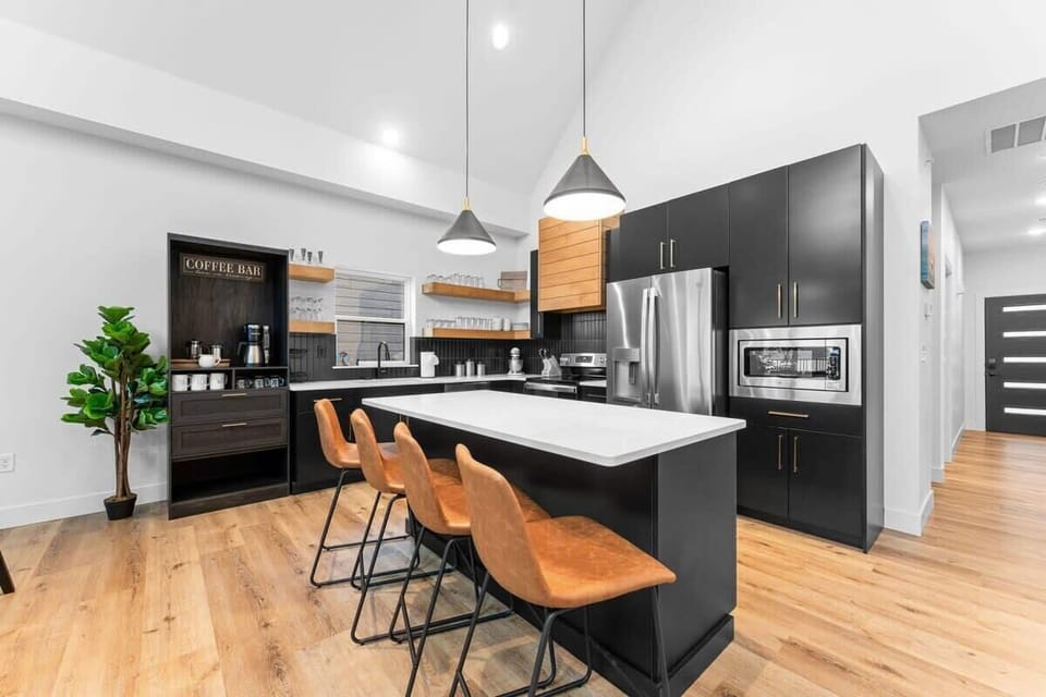 Plenty of counter space and seating at the kitchen island!