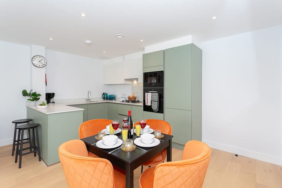 Spacious open plan dinning and kitchen area