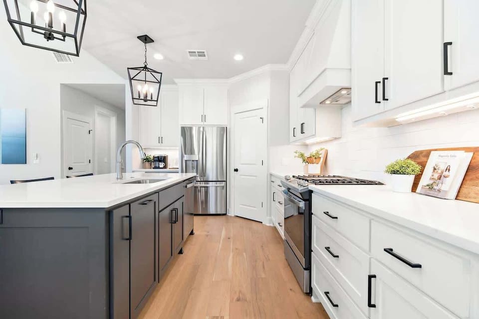 The kitchen is fully stocked with all the kitchen utensils and cookware needed for your stay in Waco. 