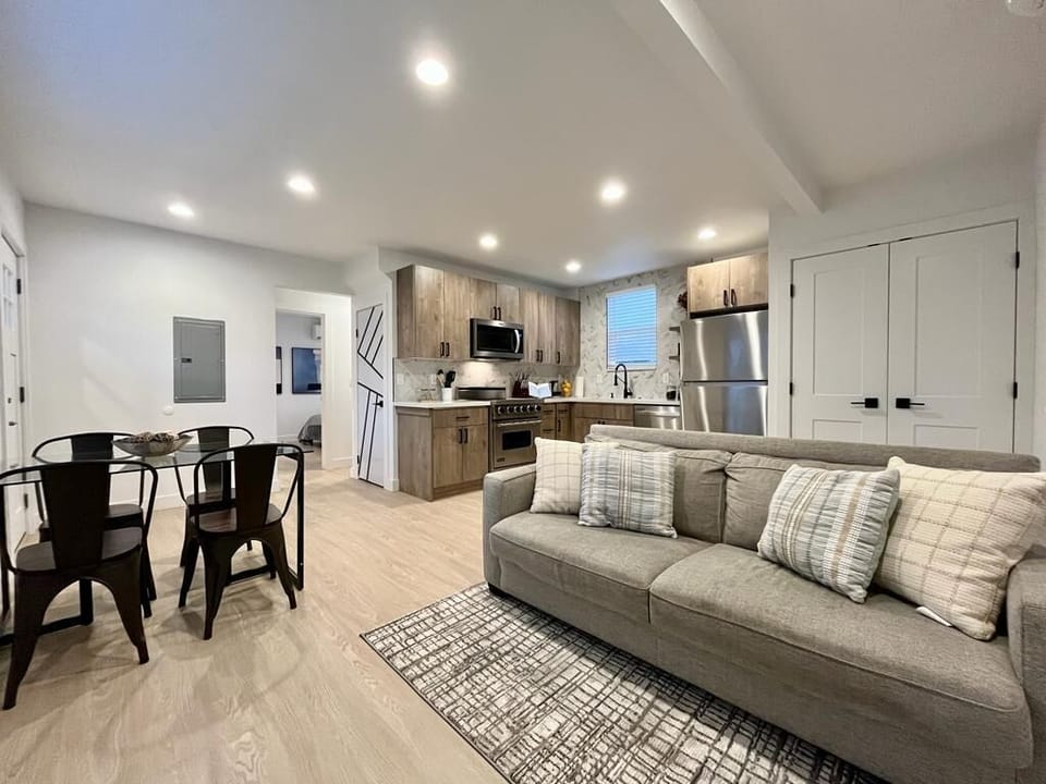 Experience the seamless connection of our open space. Sofa bed available.