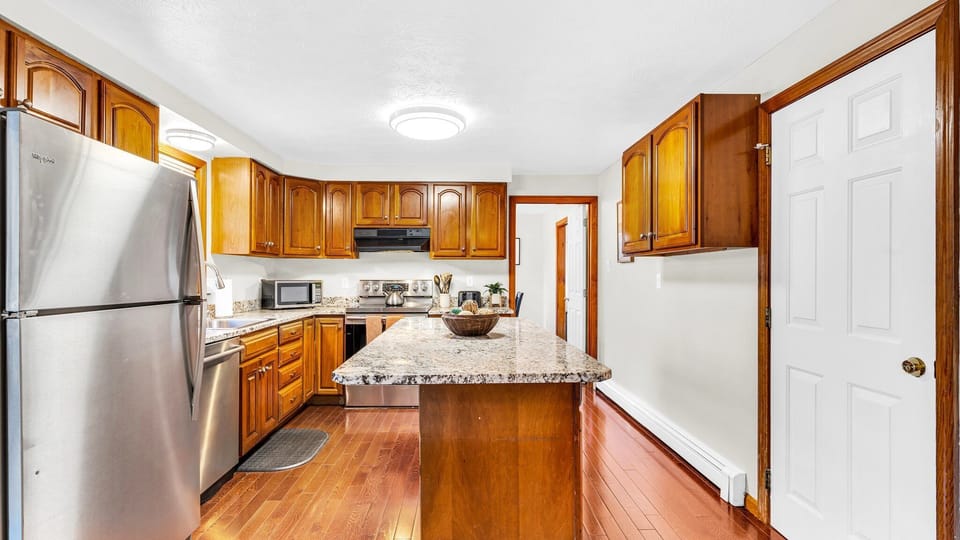 Our spacious kitchen is fully equipped with all cooking and dining essentials.