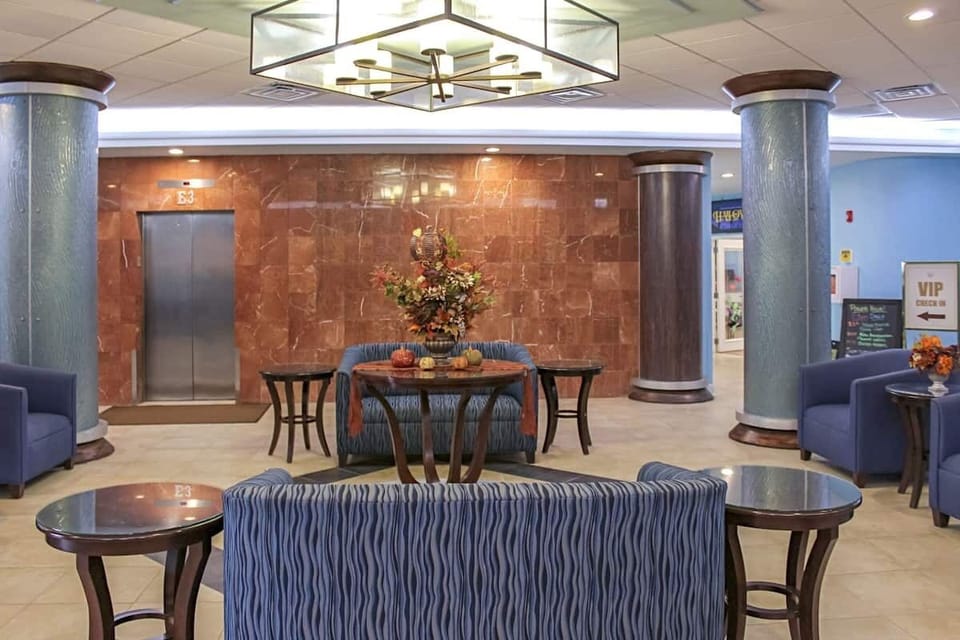 Unwind in the welcoming lobby lounge between beach adventures