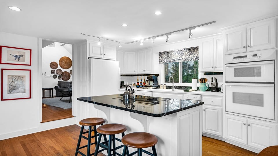 Our spacious kitchen is fully equipped with all cooking and dining essentials.