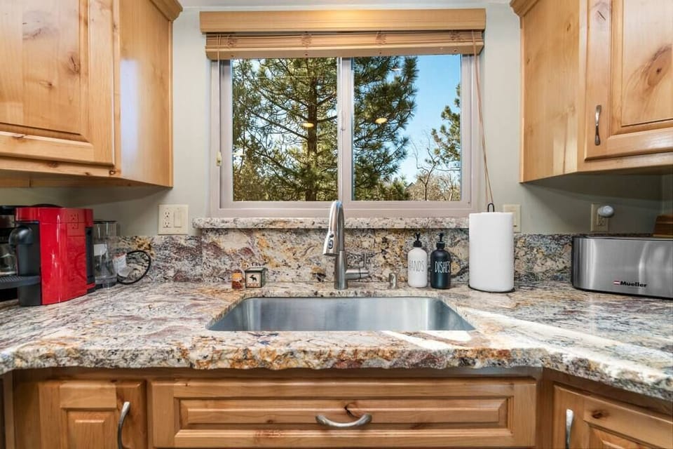 Our fully-equipped kitchen is ready for your culinary adventures.