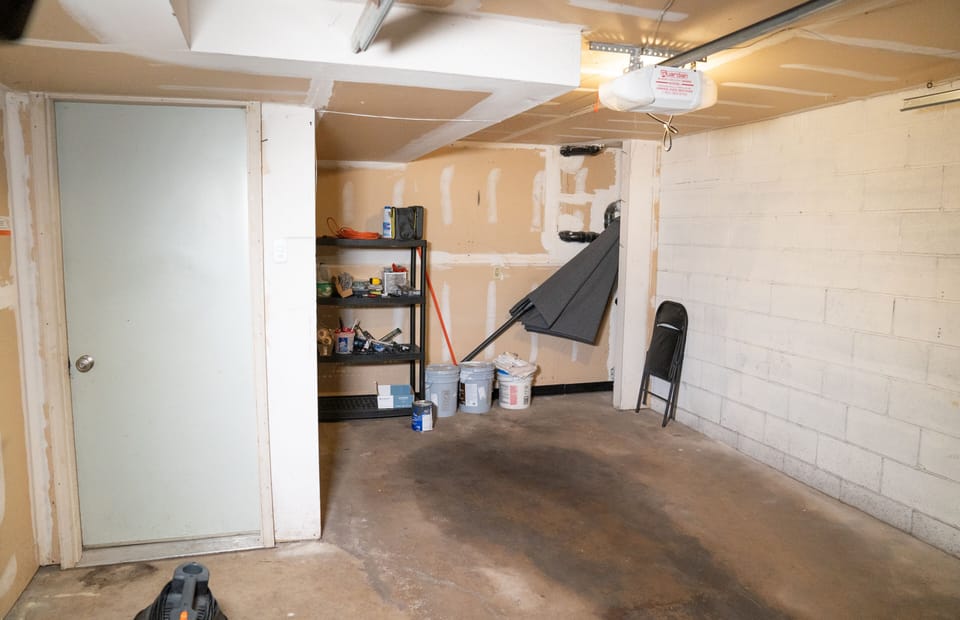 Single car garage and storage space