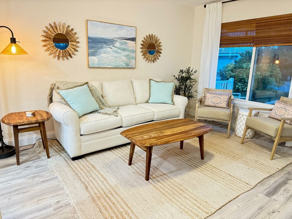 Living room with queen sleeper sofa