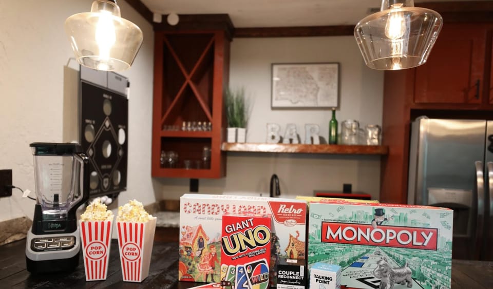 So many games and activities. Also included: Giant Connect Four, ping pong, corn hole, and more!