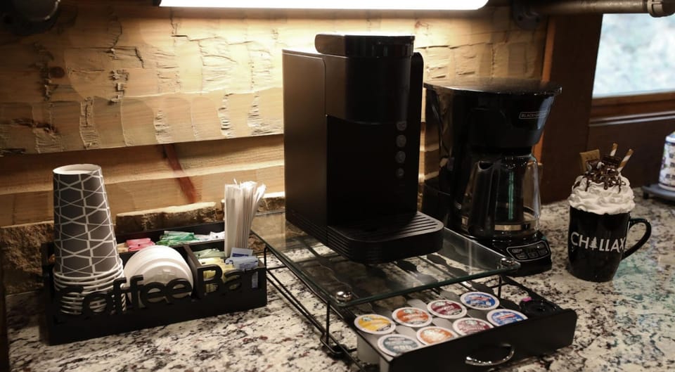 Start your day with your fav brew using the Keurig or coffee maker and a variety of coffee supplies! Individual creamers are stocked in the fridge.