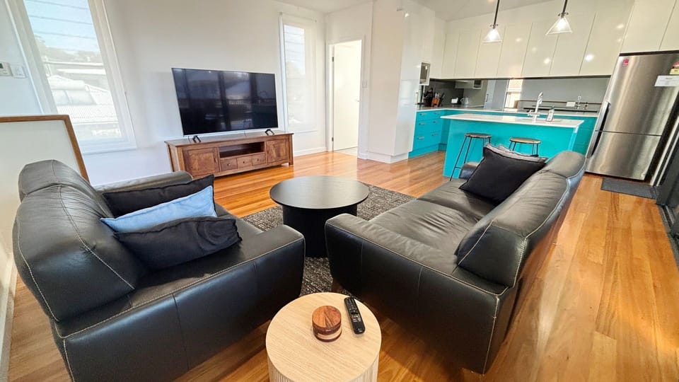 Upstairs living area and kitchen.