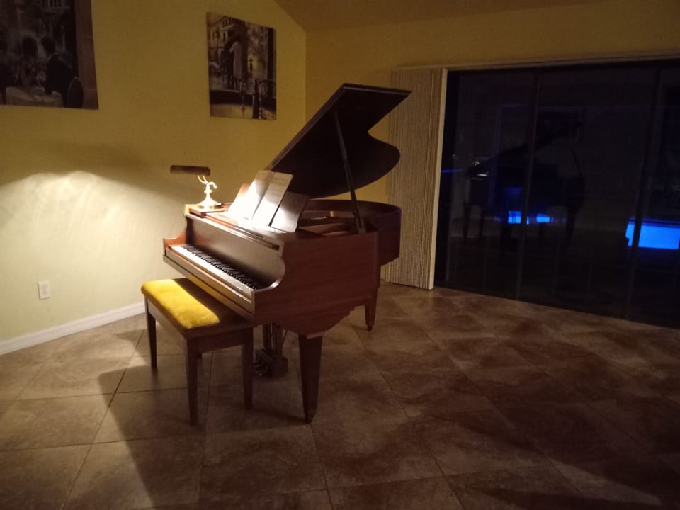 Piano room and pool