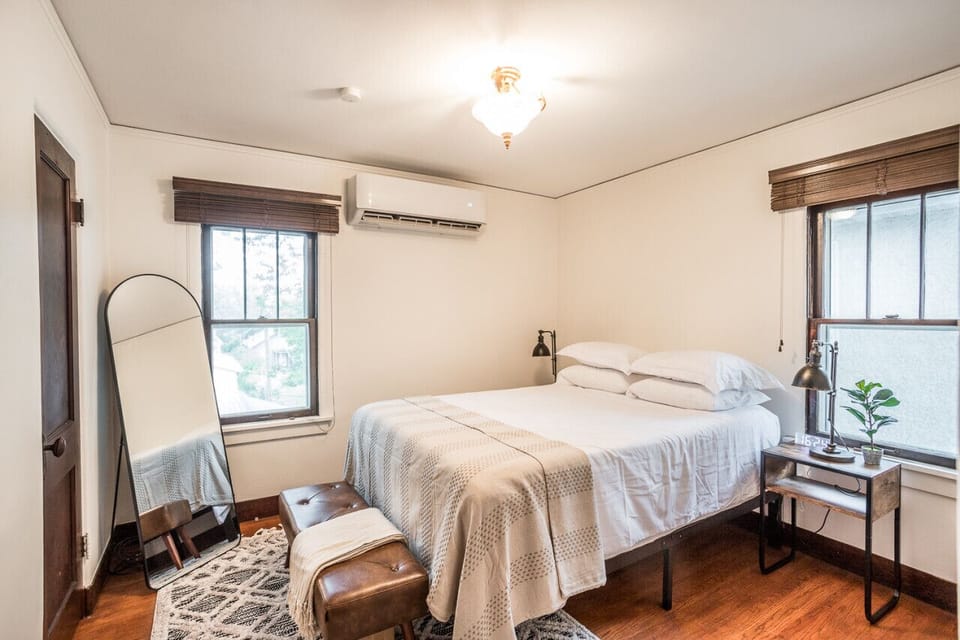 The bedroom is a cozy sanctuary, designed for rest and relaxation. With a comfortable bed and thoughtfully chosen furnishings, it offers a peaceful retreat for a restful night's sleep.